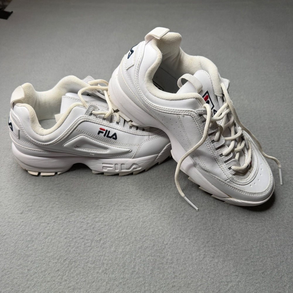 Fila Disruptor II Premium Women 9 White Chunky Platform Sneakers 5FM00002-125